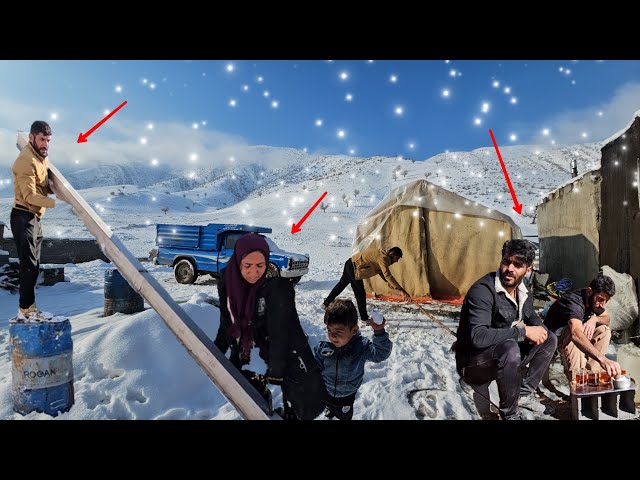 Winter Survival Challenges with the Ali Nomadic Family: Building a Safe Home in the Snow