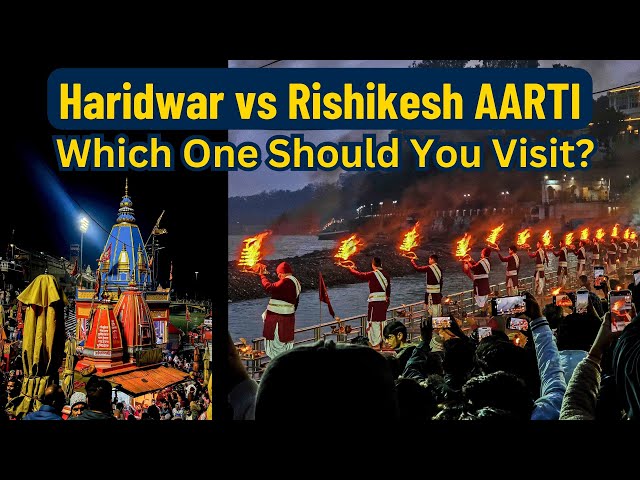 🌊 Ganga Aarti Haridwar vs Rishikesh: Triveni Ghat 🛕 Har ki Pauri 🌉 Ram Jhula 🕉️ OM Freedom Cafe