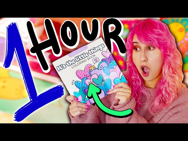 Artist vs Coloring Book!! How many pages can I complete in 1 HOUR?!