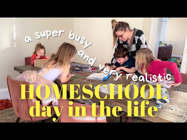 HOMESCHOOL DAY IN THE LIFE: realistic and very busy + grocery haul + full homeschool lesson