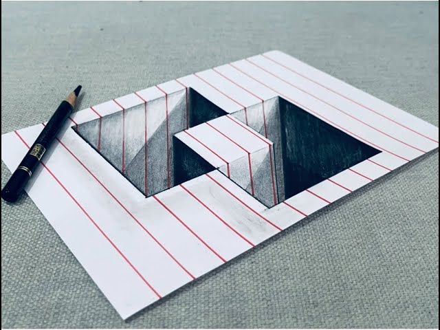 easy draw 3d hole on paper for beginners, how to draw 3D hole