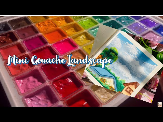 Mini Gouache Landscape ✨ Easy Gouache Tutorial with Voiceover