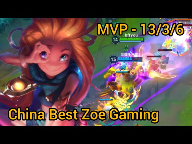 Zoe 13/3/6 Mid Laner - China Server Wild Rift High Elo Tier Builds & Runes