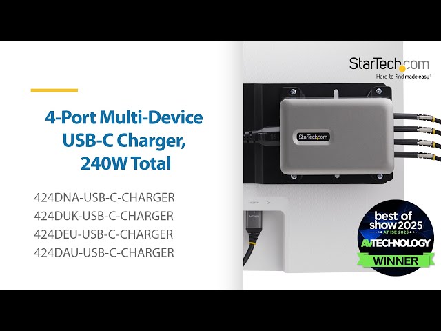 4-Port Multi-Device USB-C Charger, 240W Total | StarTech.com