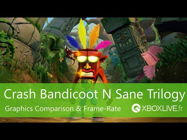 Crash Bandicoot N Sane Trilogy - Graphics Comparison & Frame-Rate between Xbox One X / Xbox One FAT