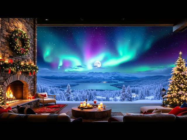 Relaxing Chill Piano & Cozy Fireplace Crackling 🎄 Christmas 2025 Music ❄️