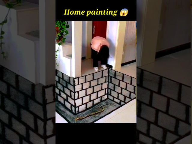 Home painting 3d art | home prank 😯 | #shorts #3d #trending #art