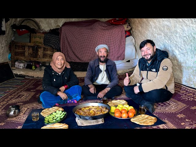 One Day with Cave Survivor | Lovely Grand father #cooking Special Meal |  Great #food