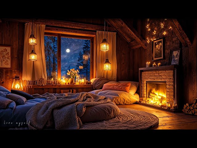 Best Instrumental Piano 2025😴Top Spring Relaxing Music 2025🎁Fireplace Relaxing Sleep, Goodnight...