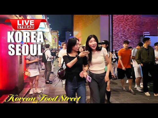 Live Korea Seoul 🇰🇷 Walk Tour Seoul 🤩 Korean Food Street Walking Tour | Seoul Itaewon Night Street