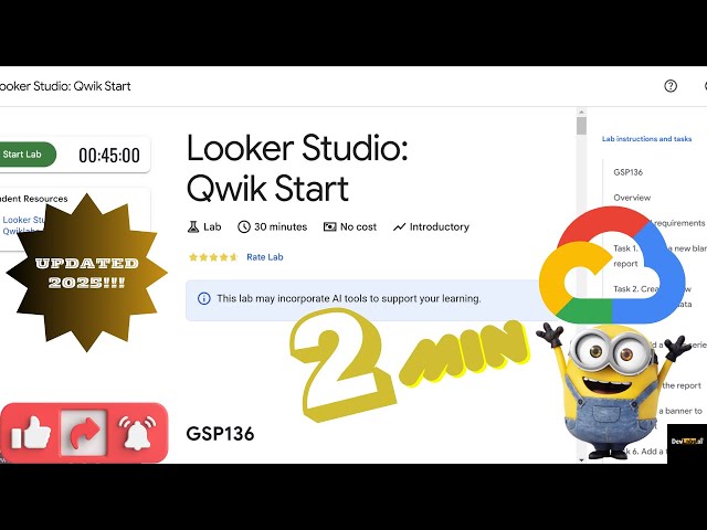 Looker Studio: Qwik Start || GSP136|| #gsp136 #qwikstart #solutions #googlecloud #freeswags #arcade