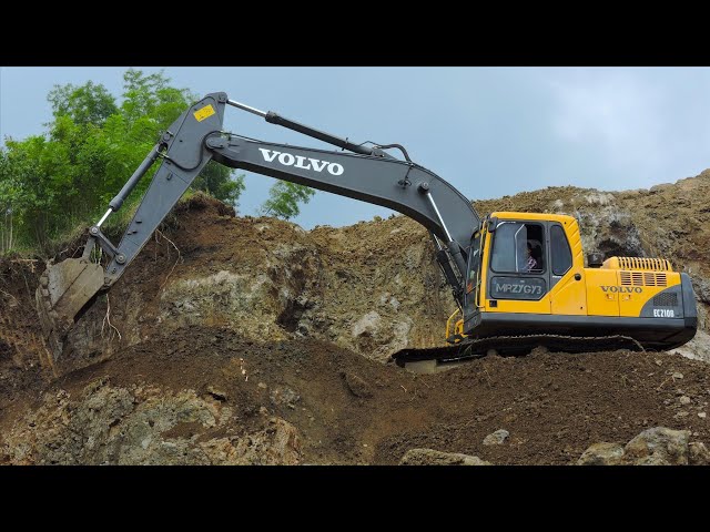 Digging A Deep And Wide Pond With A Volvo EC210B Excavator