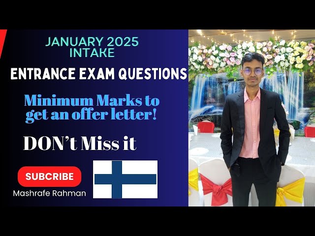 🇫🇮Finland Jan 2025 Intake Finnish Entrance Exam Questions Revealed|Previous Questions|Easy To Crack!