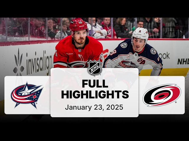 NHL Highlights | Blue Jackets vs. Hurricanes | January 23, 2025