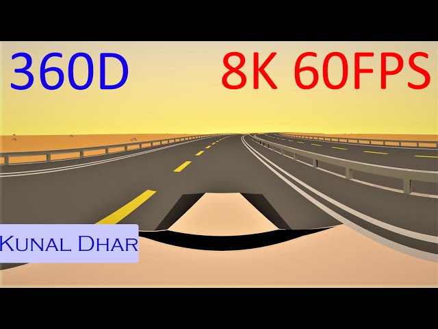 360 DEGREE 8K 60FPS 6000 FRAMES RR Car Top/Roof view While riding on desert road Animation by Kunal!