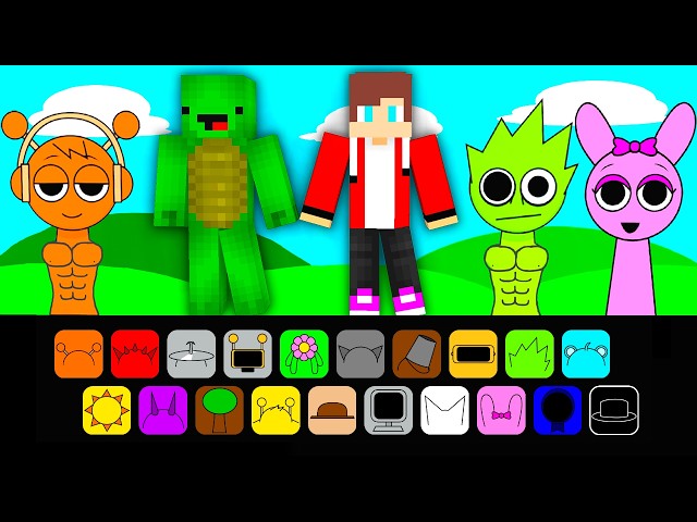 Sprunki JJ and Mikey Minecraft MOD Sinner Edition MAIZEN :  In Minecraft Animation