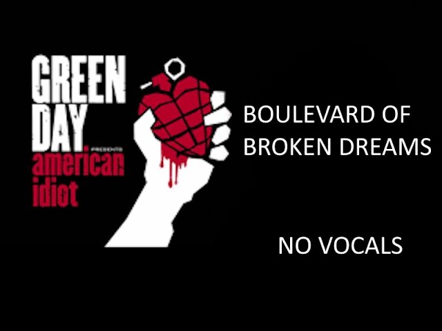 Boulevard of Broken Dreams - Guitar Backing -  No Vocals - Lyrics Video - Green Day