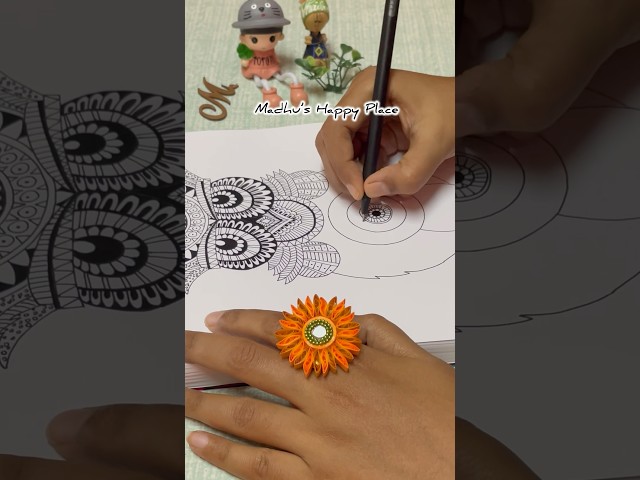 ❤️‍🔥Owl Zentangle Art🦉🥰#art #painting #drawing #trending #shorts #youtubeshorts #madhushappyplace