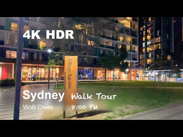 🇦🇺 Sydney Night Walk Tour: Wolli Creek 4K HDR (Aug 2021)