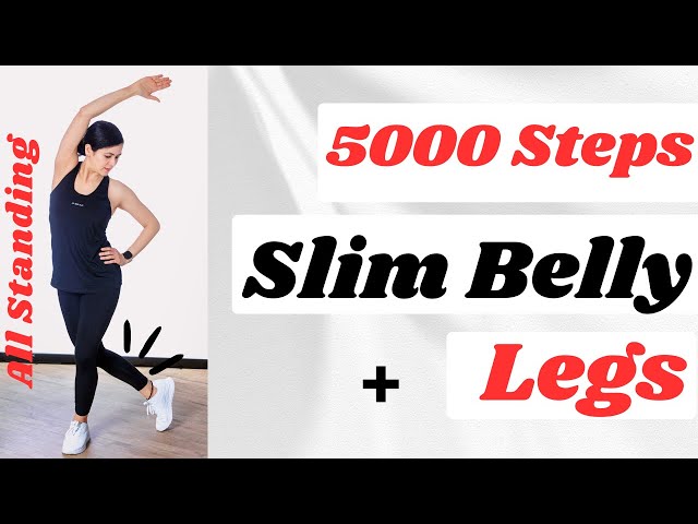 🔥45 minutes-ALL STANDING Non-stop Slim Belly & Legs/Thighs Indoor Cardio Walking Workout-Lose Weight