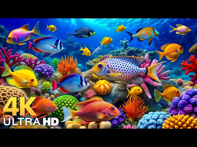 Ocean 4K - Sea Animals for Relaxation, Beautiful Coral Reef Fish in Aquarium - 4K Video Ultra HD #6