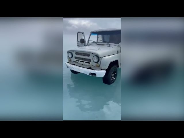 Interstellar Kazakhstan film UAZ on the ice planet