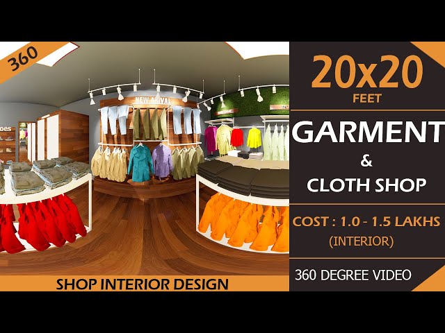 20X20 cloth shop | garment shop interior design ideas | cloth shop interior design | 360 cloth shop