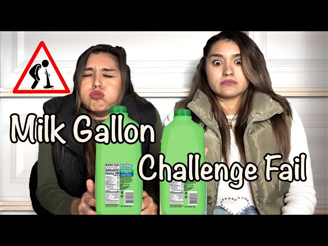 Twin Vs Twin: Fail Gallon of Milk Drinking Challenge 🤮😭 #milk #challengevideo #twins #fails