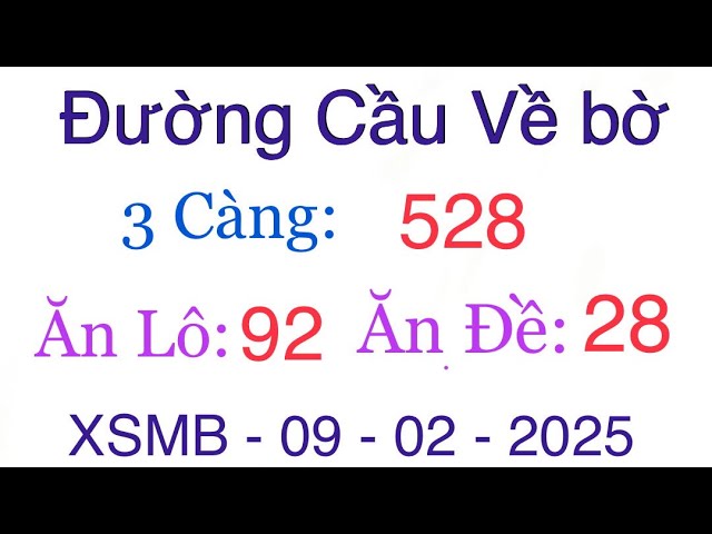 Soi Cầu XSMB 09/02 - Soi Cầu Miền Bắc - Xổ Số Miền Bắc - Soi Cầu 7777 - XSMB | Đường Cầu Về bờ