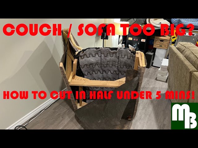 Old Couch / Sofa too big to remove?  How to cut in half under 5 minutes Quick & Easy No Special Tool