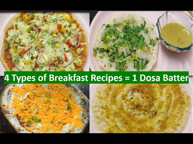 1 batter 4 types of dosa recipes | 4 dosa recipes with same dosa batter | Merish Channel