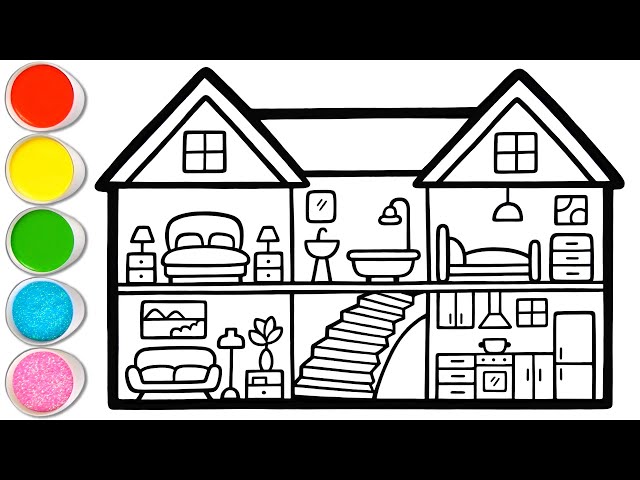 Dibujemos Juntos una Casa en Miniatura Colorida ❤️🏠❤️ Dibujos de Casas #85