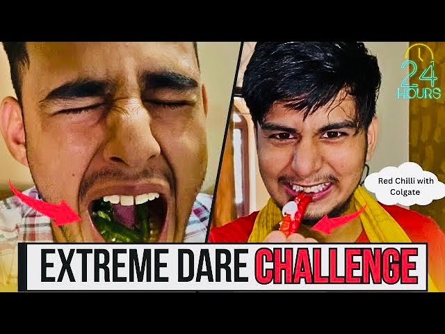 Extreme Dare Challenge For 24 hrs || Red Chilli 🌶 With Colgate || rawatthevlogz