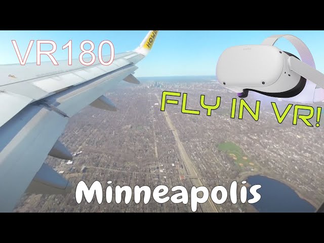 VR Plane Flying Therapy! BEAUTIFUL VR180 Take off From Minneapolis! 5.7K Vuze XR 😎