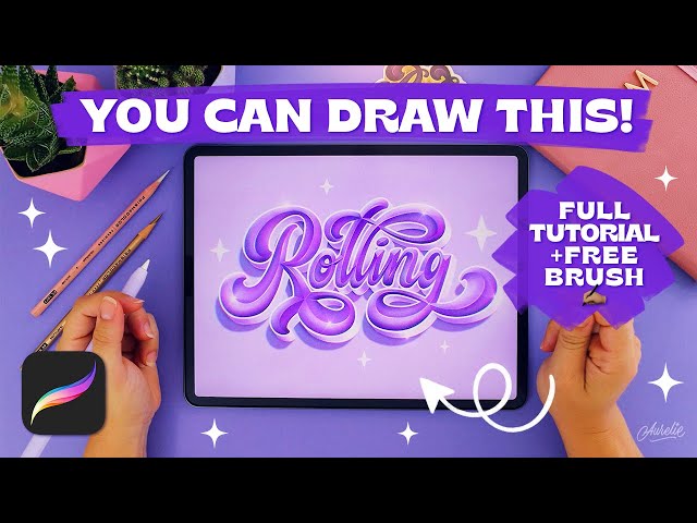 Draw a 3D Bevel word in Procreate 🛼 | Step-by-step Tutorial + FREE Brush