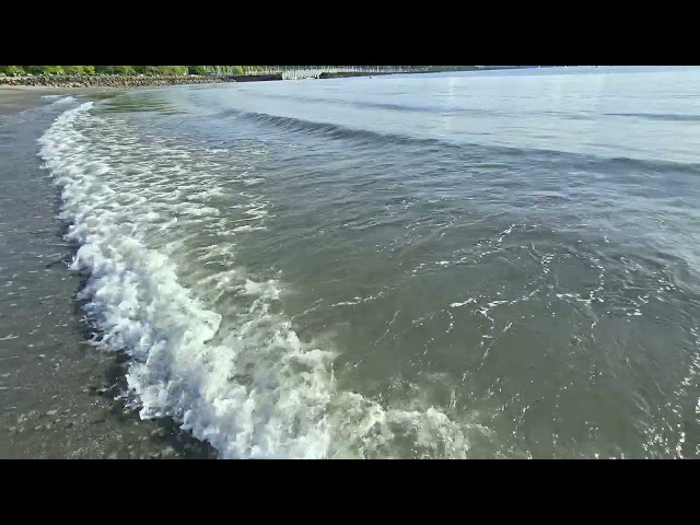 Relaxing Waves Crashing On The Beach In Seattle