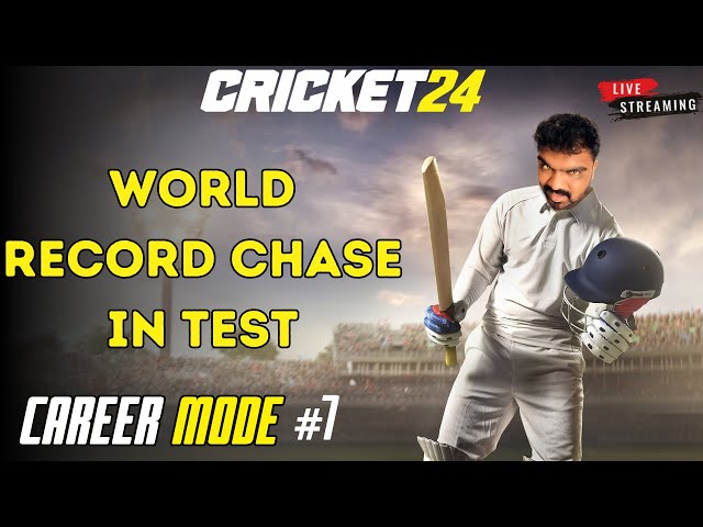 WORLD RECORD CHASE IN TEST CRICKET | CRICKET 24 CAREER MODE HINDI #7