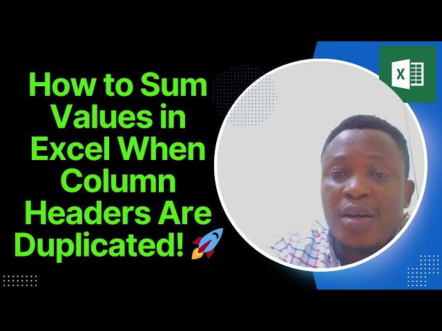 How to Sum Values in Excel When Column Headers Are Duplicated #data #excel