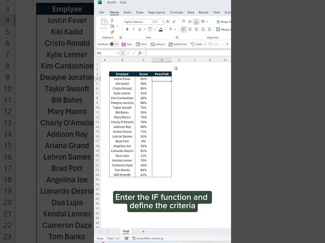 How to grade scores in seconds using the IF function. 🤯 #excel #tutorial