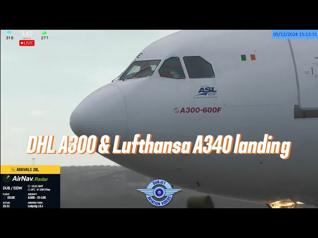 Lufthansa Airbus A340 & DHL A300  - Dublin Airport LIVE Plane Spotting Ireland ✈️ 05/12/2024