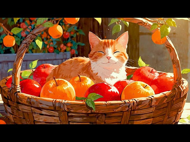 Be The Happiest Cat 🍎 Lofi Autumn Vibes 🍎 Morning Lofi Songs To Calm Down And Feel Love Life More