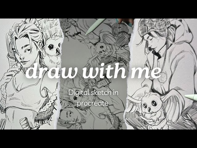 Drawing real time in procreate - digital sketches in iPad