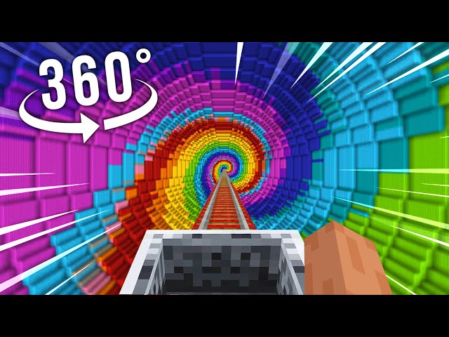 Optical Illusion in MINECRAFT- Rollercoaster POV 360°