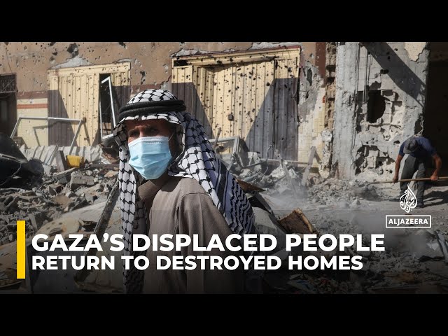 Gaza ceasefire: Joy fades as thousands of displaced people return to homes in ruins