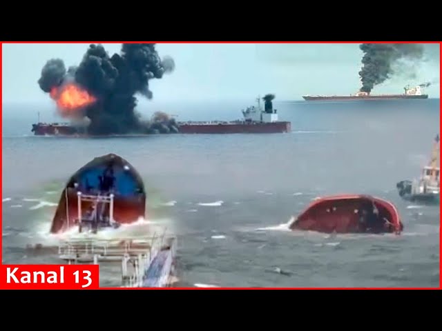 Giant Russian oil tankers sink one after another in the seas, oceans, and rivers