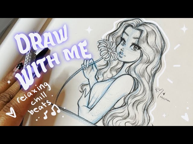 🎨 DRAW WITH ME - How I draw a cute flower girl in real time! 🌸✍🏽