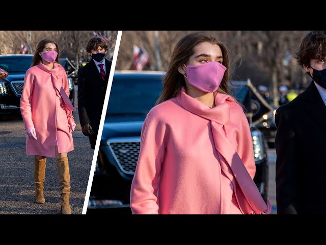 16-Year-Old Natalie Biden Turned Heads With Her Pink Coat