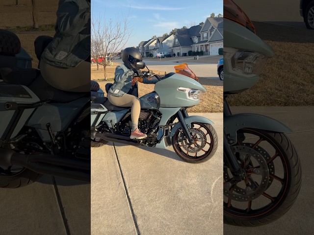 She cant handle a Road Glide with a cam. #harleydavidson #bikerchick #roadglide