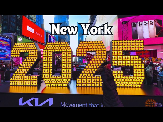 2025 Ball Drop Numerals Times Square NYC 🎊 4K Times Square New Year's Eve 2025 Prep