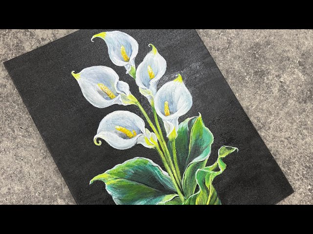 Painting the Elegance: Calla Lily Acrylic Art Step-by-Step